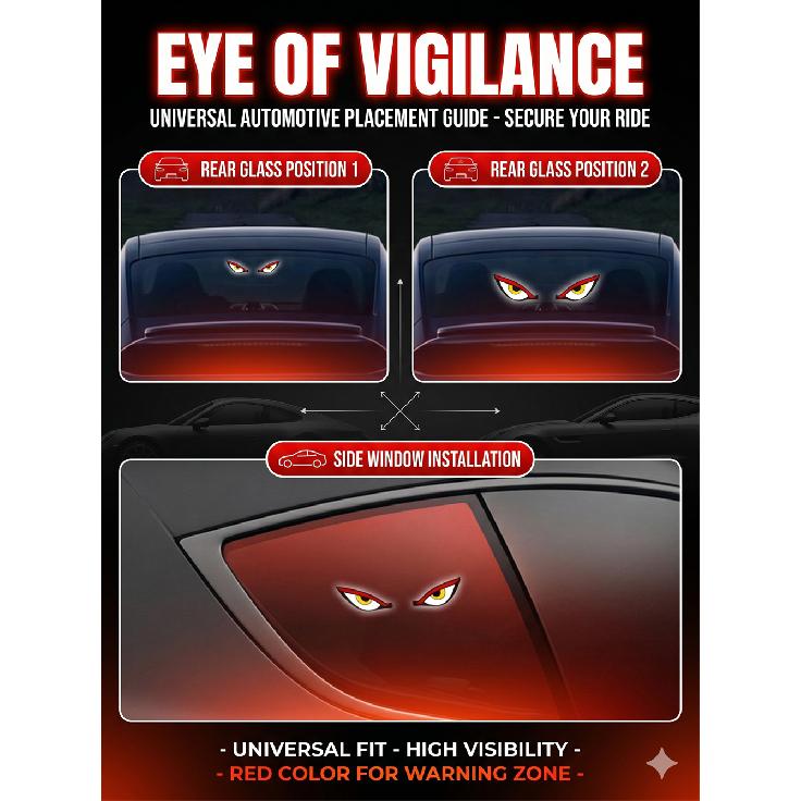 2PCS Solar Car Eyes Light LED Window Decoration Flashing Demon Eye Truck Demon Eye Dynamic Devil Eyes For LED Car Neon Lights 4