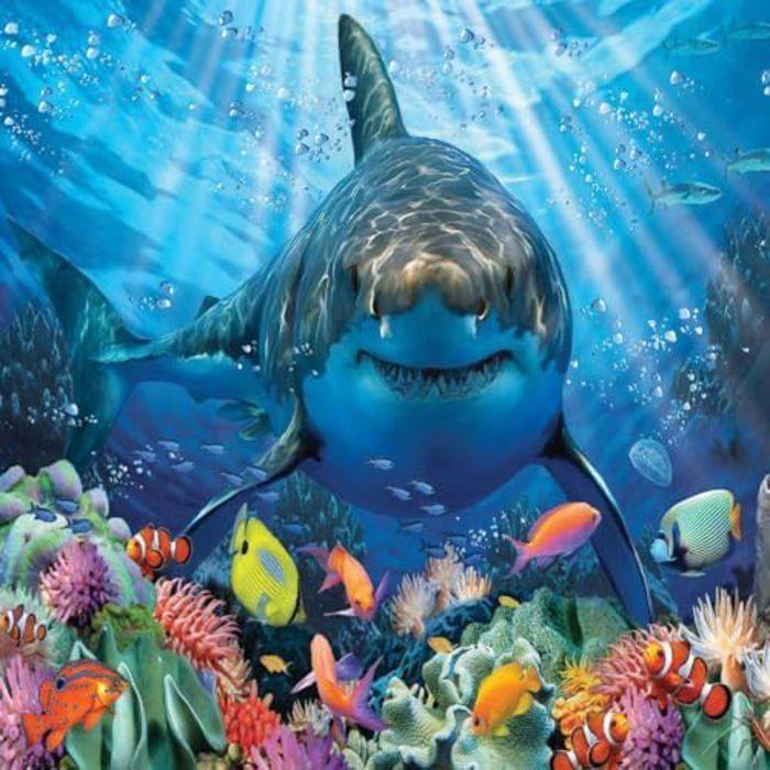 Puzzle Lenticulaire Squalo Bianco Discovery Requin Blanc - GRANDI GIOCHI - 500 Pièces - Animaux - 10 Ans Et Plus