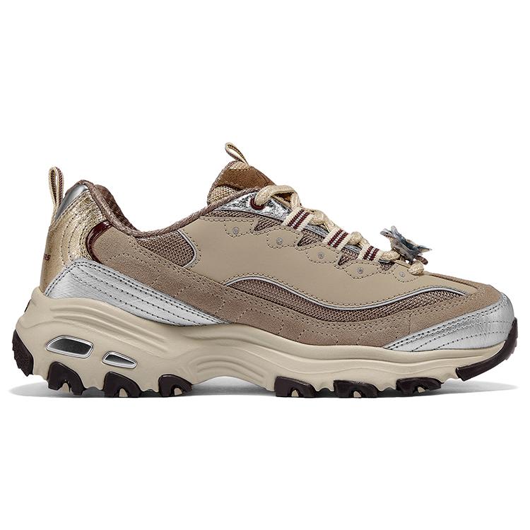 Skechers DLites Panda Shoes Comfortable Retro Non-Slip Durable Low-Top Dad Shoes Women Sneaker Light-Brown 150720-TPBG