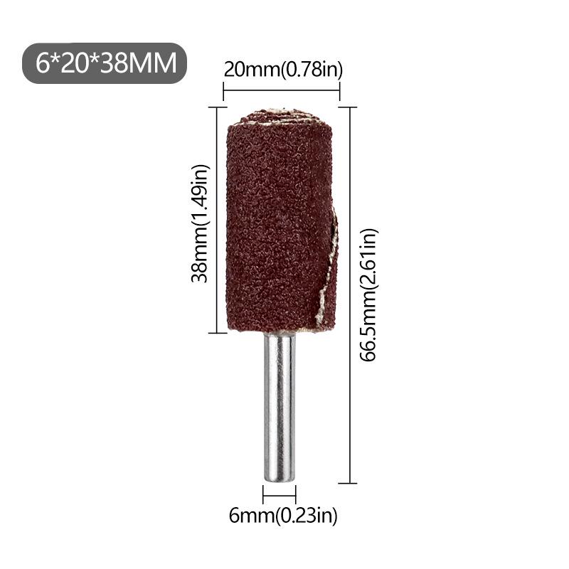 Cylindrical Sandpaper Grinding Stick (3mm/6mm Shank) for Wood and Metal Polishing