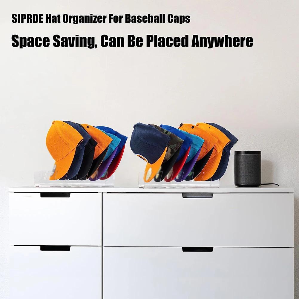 1/2Pcs Baseball Cap Display Rack 7-Holes Acrylic Hat Holder Organizer Caps Home Multi-Purpose Hanger Storage Racks Hats Stand