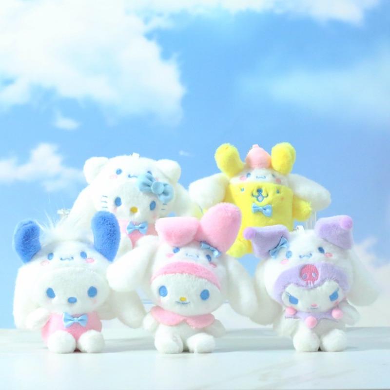 Model New Cartoon Plush Toys Keychain Cute Kawaii Ornaments Cute Pink Cinnamoroll Kuromi My Melody Anime Peluche
