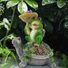 Outdoor Resin Riding Turtle Garden Statue With Led Light, New Art Funny Solar Light Outdoor Statue, Waterproof Solar Garden Decorations Turtle For Yar