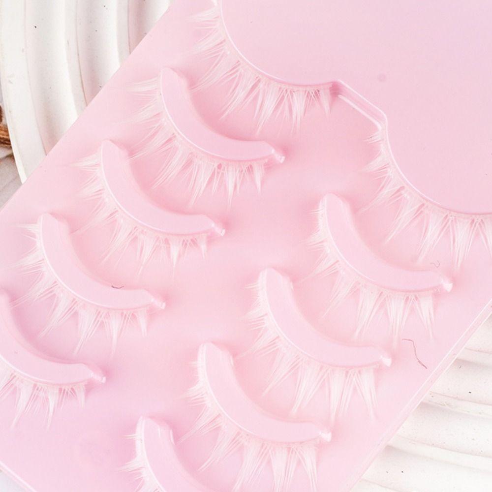 10Clusters Dense White Whole Cluster Eyelashes Makeup Curled Fake Eyelashes  Cosplay