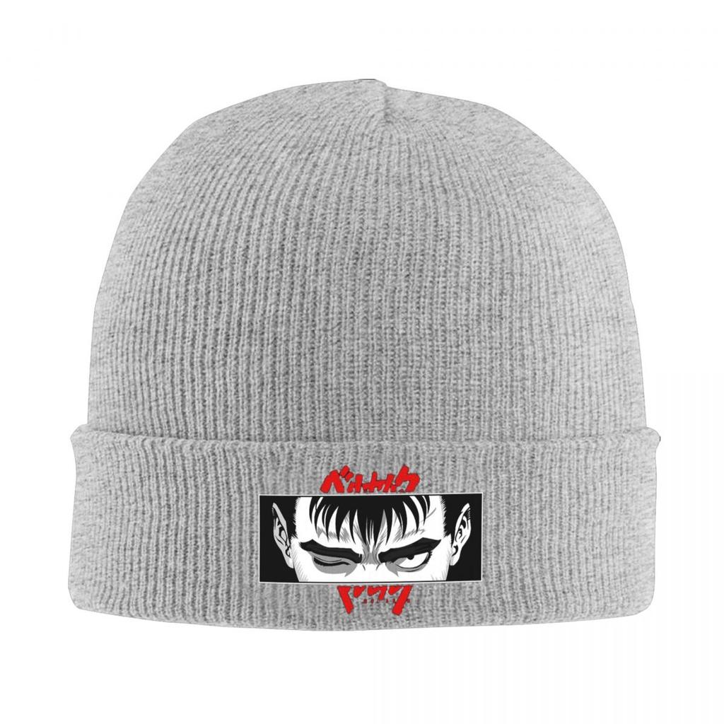 Czapka zimowa z logo Berserk, ciepła, dzianinowa, czapka typu bonnet, czapki typu skullies, czapki hip-hopowe dla unisex
