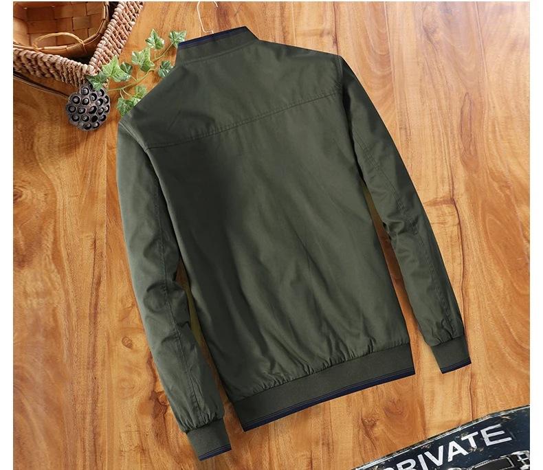 Pánská oboustranná bavlněná bunda na jaro a podzim - Stojáček, ležérní styl