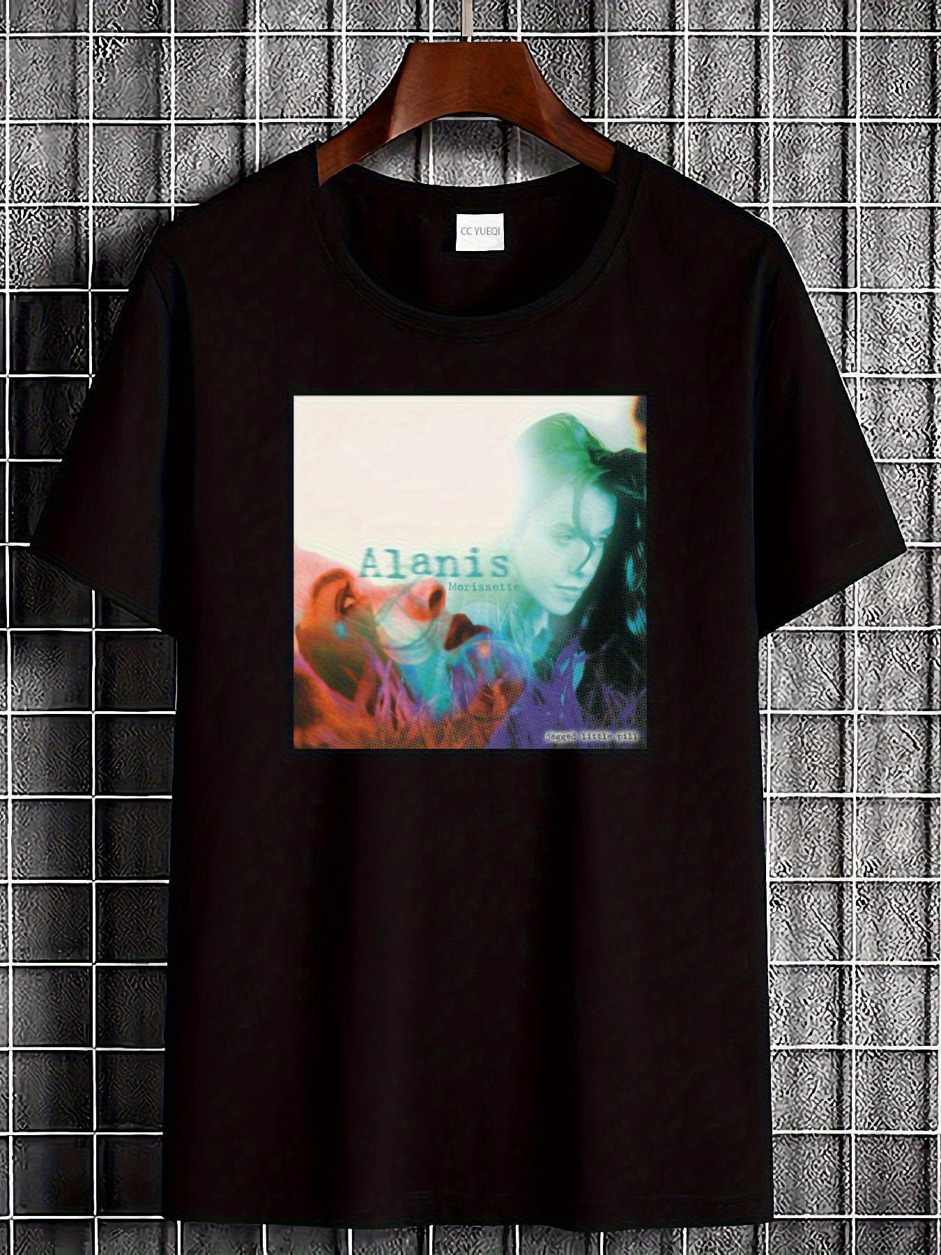 

Alanis Morissette Sharp Pill Retro TShirt shirt with green and pink portrait album art memorabilia everyday casual wear 4XL