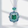 2026 European and American Retro Colored Treasure Pendant Necklace Colored Treasure Earrings Jewelry Emerald Women's Stud Earrings Zircon Ring