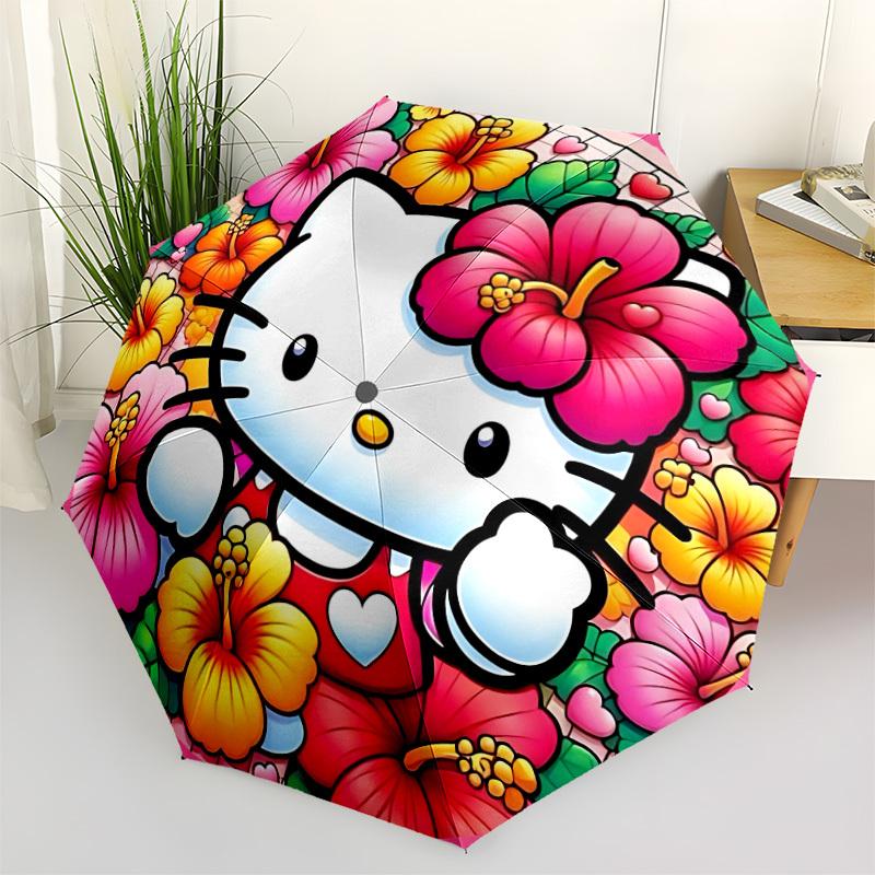 

1pc Hello Kitty Automatic Open/Close Umbrella - Compact Travel Umbrella with 8-Rib Durable Frame, Lightweight & Portable yy251023016