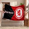 Couverture polaire personnalisée Middlesbrough FC avec logo de football, texte de nom personnalisé, couverture jetée douce et chaude pour la maison
