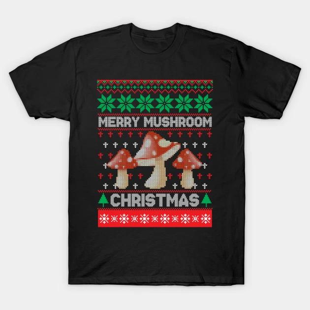 Merry Mushroom Christmas T Shirt For Birthday Funny Film Novelty Joking Present S