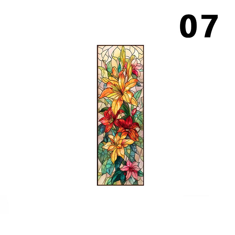 Retro Church Stained Glass Window Film Static Cling Privacy Window Film Translucent Home Decor Sunscreen Frosted Stickers