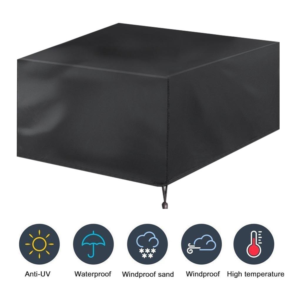 Oxford Cloth Outdoor Table Cover Dust-Proof Heavy Duty Patio Furniture Covers Waterproof Black