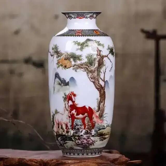 Jingdezhen keramikas vāze Vintage ķīniešu tradicionālās