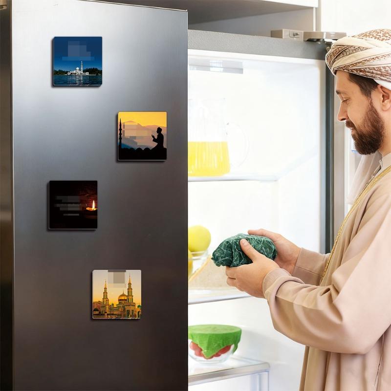 TYCT032-040 Creative Acrylic Magnetic Refrigerator Sticker - Holiday Home Decoration with Magnetic Buckle and Particle Design