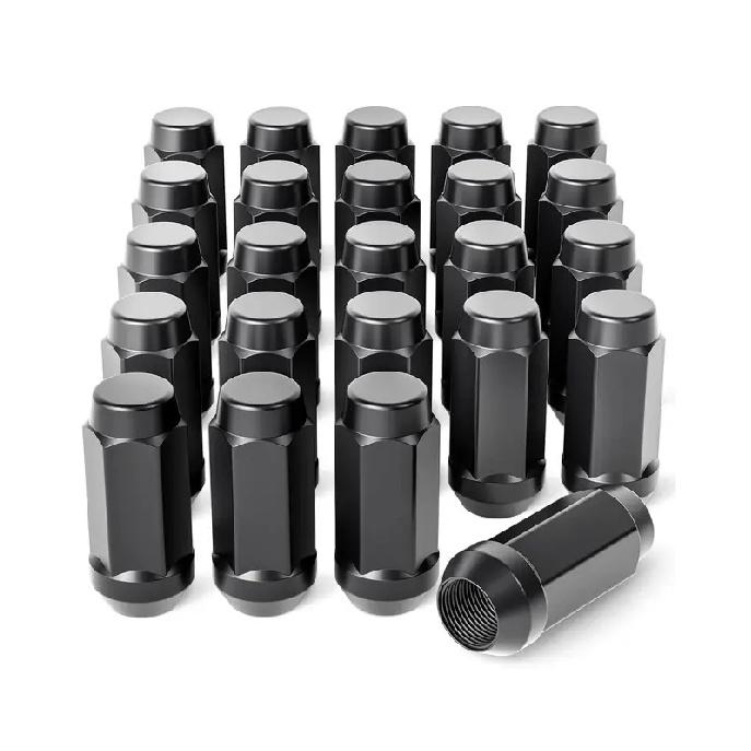 M14x1.5 3/4" Hex Black Lug Nuts for Chevrolet Silverado Suburban 1500 Ford Expedition F-150 Ram 1500 45mm Cone Seat Lug Nuts