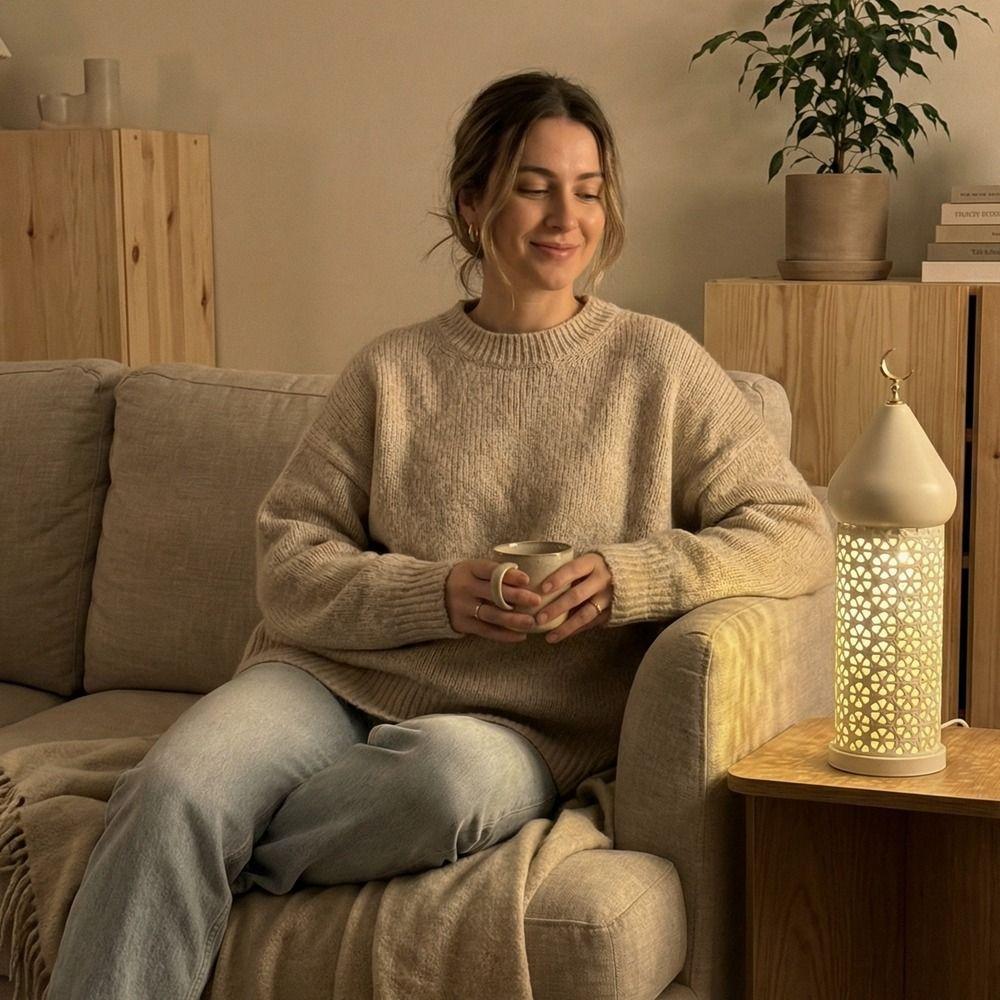 Vintage Ramadan Nachtlicht Traditioneller Metallrahmen Eid Mubarak Laternenlampe Nahöstlicher Stil Batteriebetrieben Mondlaterne