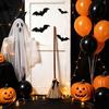 Realistic Silk Witch Broom Electric Toy, with Touch Activated Swinging Prop, Retro Movie Style Broomstick Straw Broom, for Halloween Party Courtyard