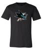 Tričko San Jose Sharks s distressed logem S-6XL Sledování!! Unisex tričko