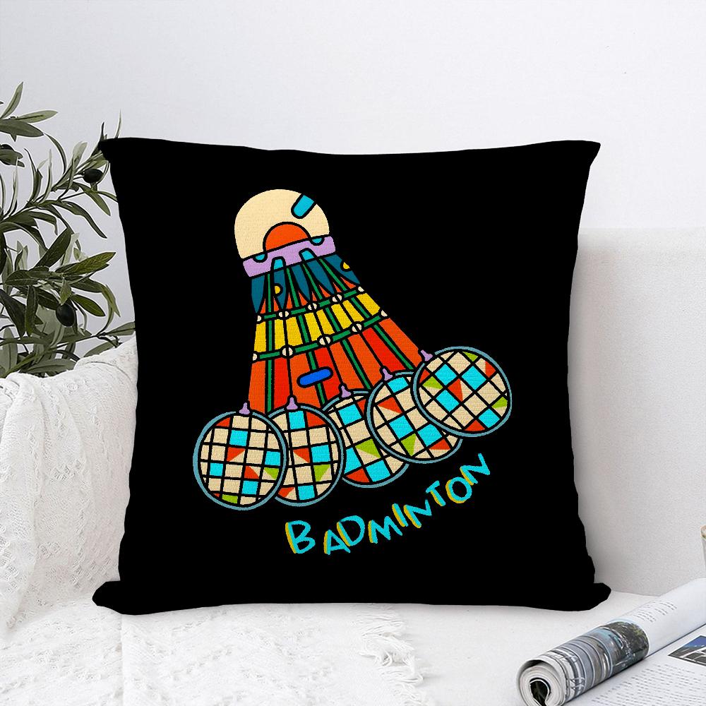 Ball sports doodles Pillow Case Plush Fabric Soft  Pillowcase Double Sided Print Cushion Cover Household Gifts