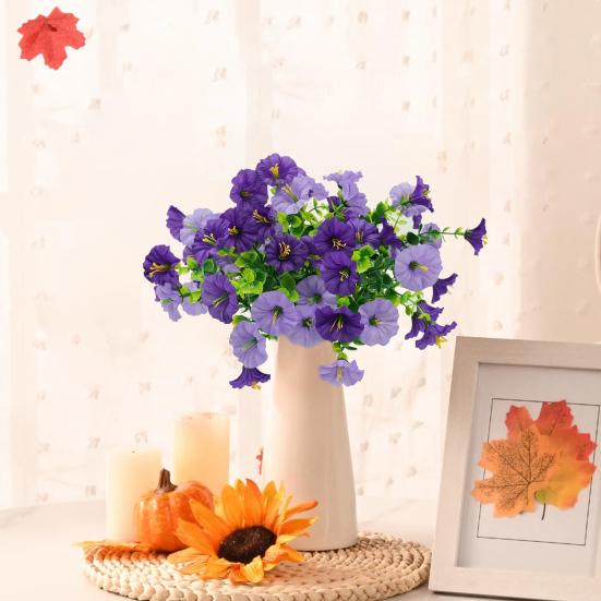 Artificial Morning Glory Bunch Reusable Faux Flowers Bundle Realistic Fake Morning Glory Blooms