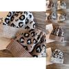 Leopard Print Knit Cap For Women Fall Winter Personal Style Breathable And Warm