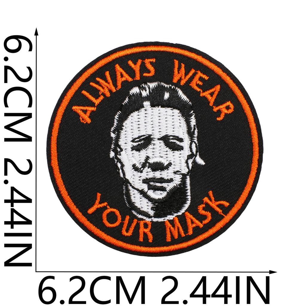 Weird Clown Embroidery Cloth Sticker Halloween Atmosphere Dress Up Horror Doll Patch Sticker Pupil-Free Mummy Embroidery Label