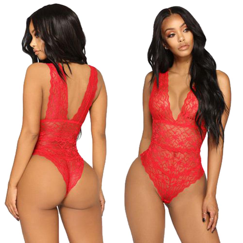 Sous-vêtements dos nu pour femmes, body de sommeil sexy en dentelle XL