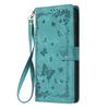 For iPhone 16 Pro Max Case Garden Imprinted PU Leather Wallet Phone Cover with Wrist Strap