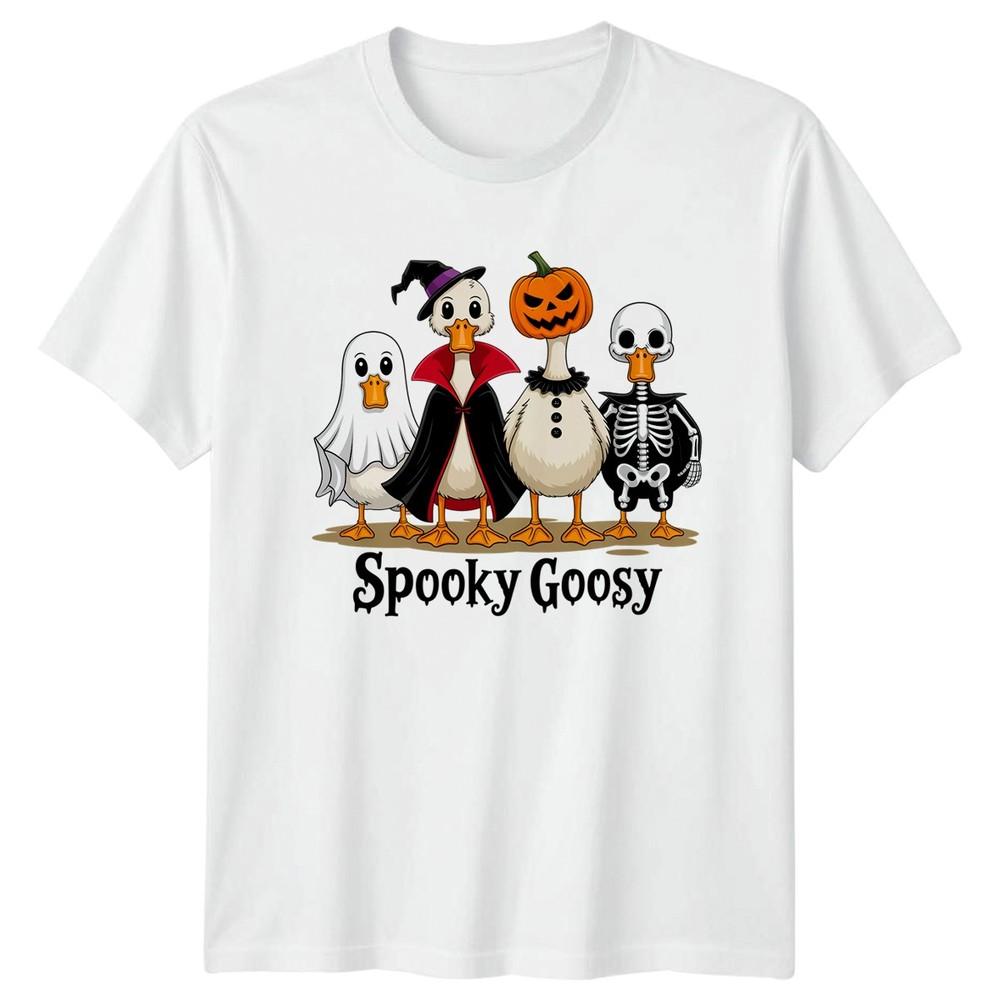 Spooky Goosy Halloween Holidays Unisexs TShirt Unisexs Tee Cartoon Graphic S