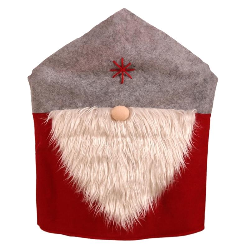 Christmas Chair Back Cover Santa Hat Chair Decor Christmas Slipcovers New Year