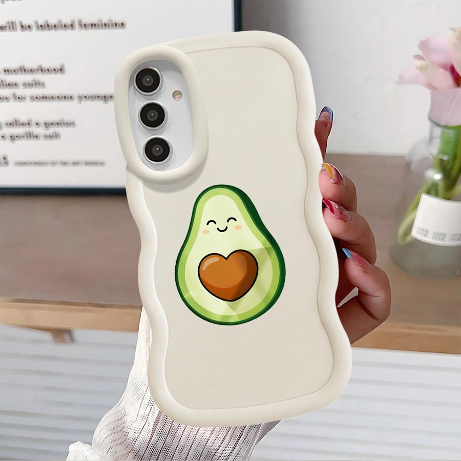 Zelené pouzdro na avokádo pro Samsung Galaxy A14 A21s A16 A15 A13 A11 A52 A12 Měkký kryt na telefon A04 A22 A03 A06 A05 A33 A53 A23