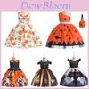 Halloween Children's Cosplay Costume With Ghost Pumpkin Design And Handbag