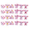 24Pcs Mini Pink Salamander Figurine Cartoon Salamander Resin Statue Miniature Animal Ornament DIY Dollhouse Car Dashboard Desktop Decoration