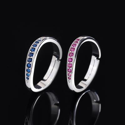 Personality Tide Irregular Ring Female Simple Moissanite Row Diamond Adjustable Ring Colored Diamond Index Finger Ring Spot