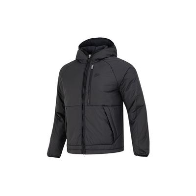 Einfarbige Sport Casual Kapuzen Warme Baumwolljacke Herren Jacken Schwarz DD6858-011