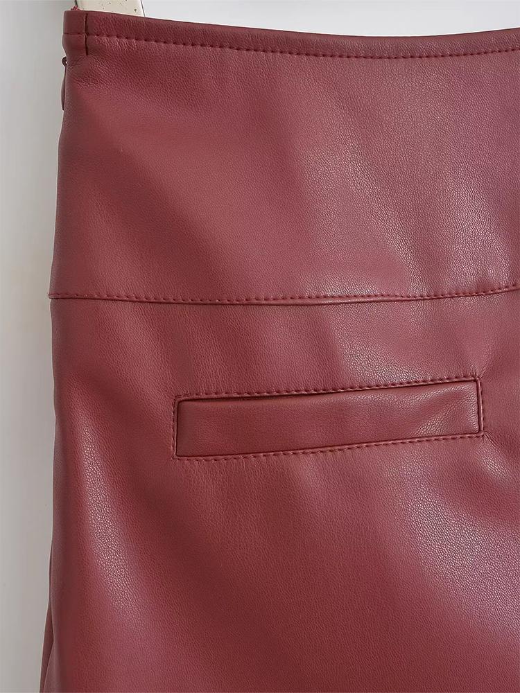 Elegantní korejská módní minisukně z umělé kůže, černé PU sukně pro ženy s vysokým pasem, sukně na zip s kraťasy