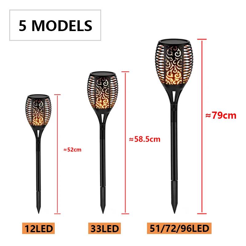 1/2/4/Pcs Outdoor Solar Lights Flame Torch Lights Flickering Lamp Waterproof Garden Outdoor Lawn Path Yard Patio Floor Lamps