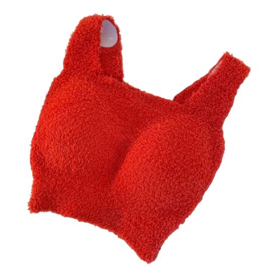 

Жіноча зимова жилетка з вбудованими нагрудними накладками Без сталевих кілець Товста Тепла M червоний