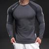 New Quick-drying Ice Silk Long-sleeved T-shirt Men's Casual Sports Elastic Fitness Outdoor T-shirt Top Men