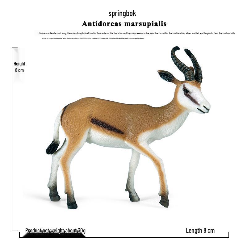 Kirin Antelope Model Toy: Springbok & Tibetan Antelope Static Plastic Ornament for Kids