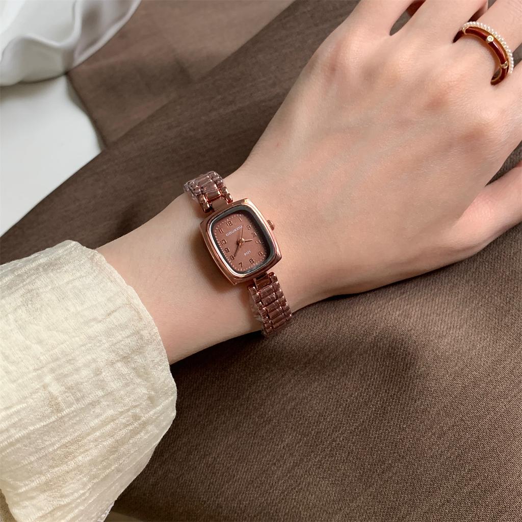 Doukou Light Luxury Square Chain Watch Femininity Small Dial High Sense Niche Retro Women'S Watch