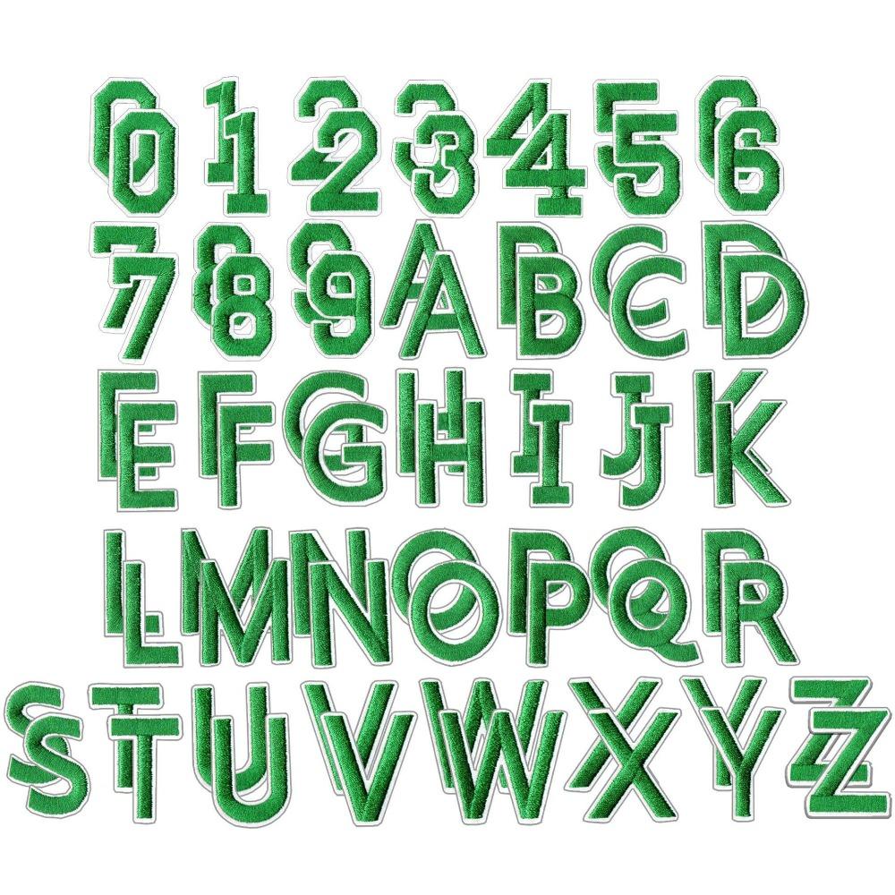 72 Stück Bunte Alphabet-Stickaufnäher A-Z 0-9 Stoff-Applikation Bügel-Aufkleber Aufnäher Handgefertigter Stick-Aufnäher