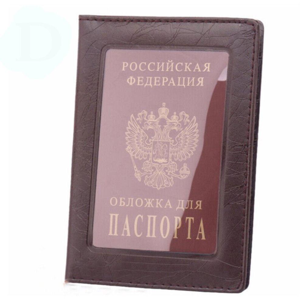 Transparent Window ID Card Ticket Holder PU Leather Business Credit Card Case