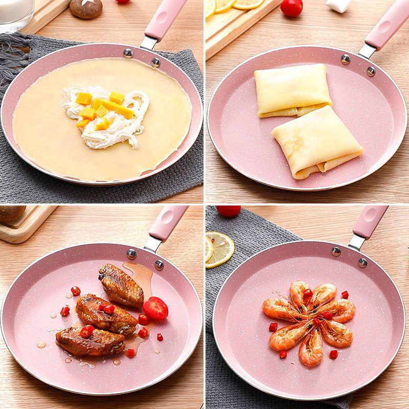 Non-Stick Frying Pan Flat Bottom Frying Pan Easy To Clean Kitchen Fried Eggs Pancake Baking for Gas Stoves and Induction Cookers