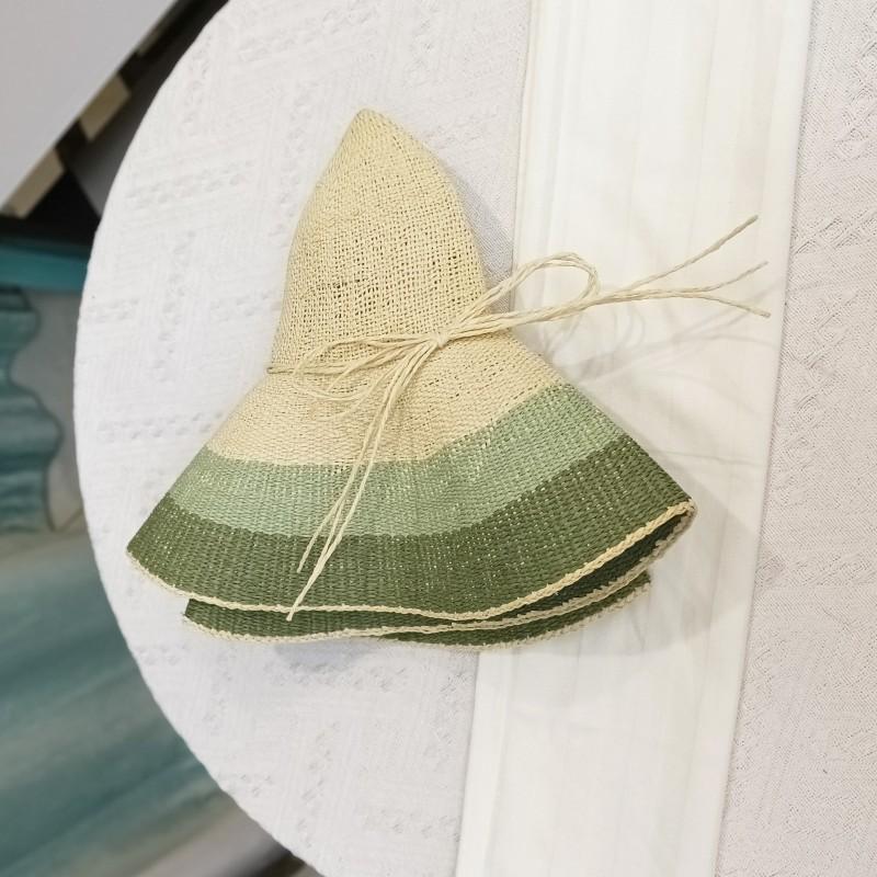 Ins Bohemia Holiday Summer Uv Protection Striped Grass Sun Protection Wide Brim Lady Sun Hat Women Leisure Cap