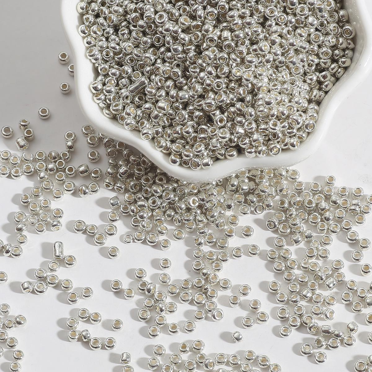 

2/3/4 мм стеклянные рисовые бусины металлического цвета для самостоятельного изготовления ювелирных изделий 2mm, about 1000 pieces