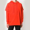 Off-White Stencil Double Tee Hoodie Orange/Black Men Tops OMBB051E20FLE0012010