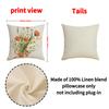 Floral Print Pillow Cover Spring Living Room Decor Sofa Cushion Linen Simple Versatile Car Cushion Cover
