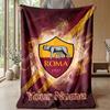 Custom Text Flannel Throw Blanket, Lightweight Cozy Bed Sofa BlanketAS Roma